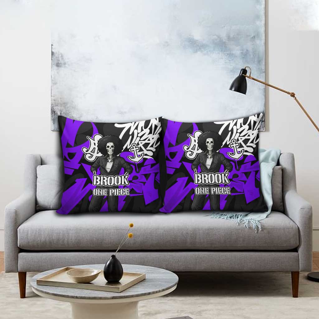 Brook One Piece Pillow Cover Graffiti Street Art Anime Collage