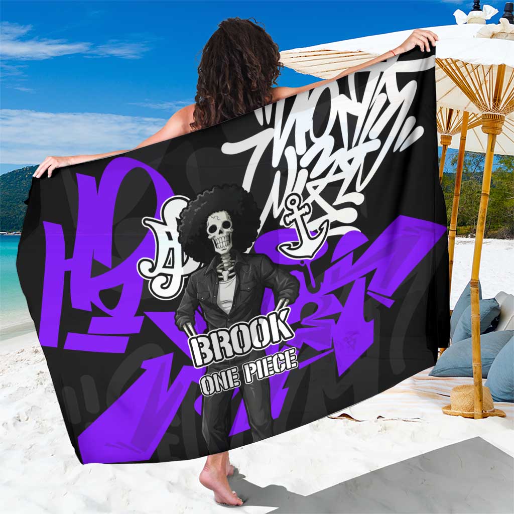 Brook One Piece Sarong Graffiti Street Art Anime Collage