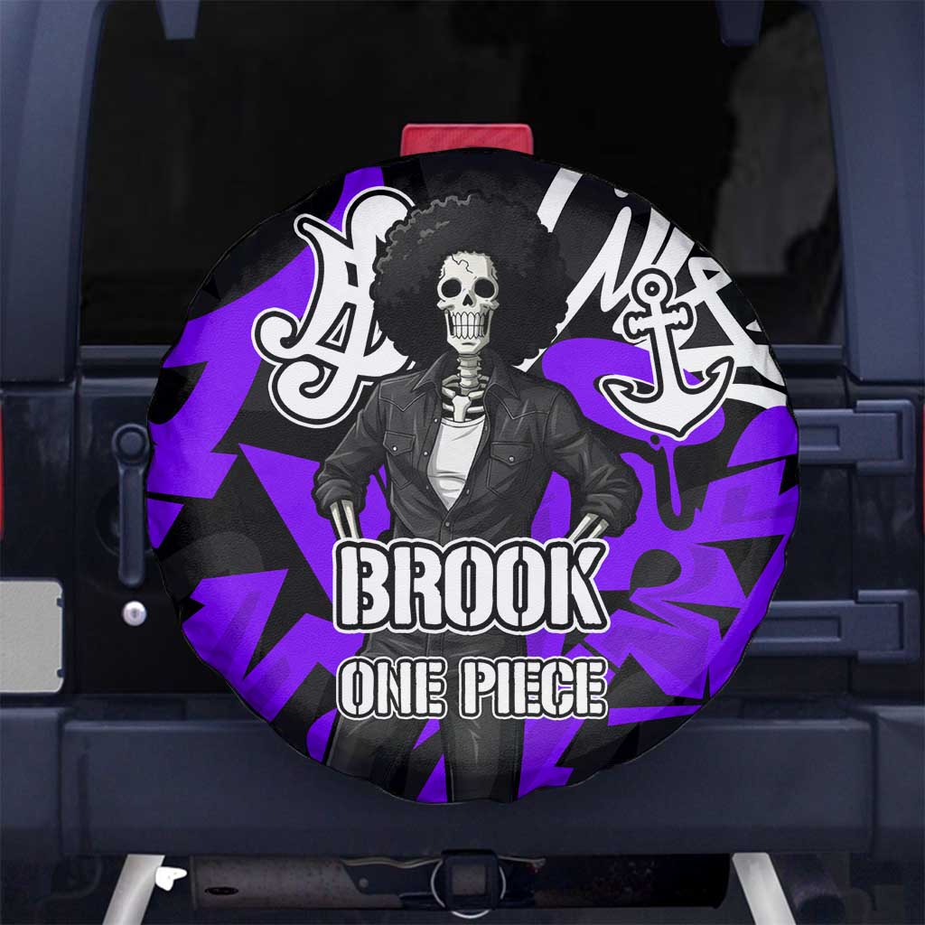 Brook One Piece Spare Tire Cover Graffiti Street Art Anime Collage