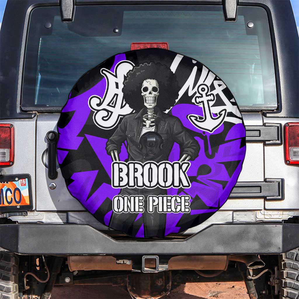 Brook One Piece Spare Tire Cover Graffiti Street Art Anime Collage