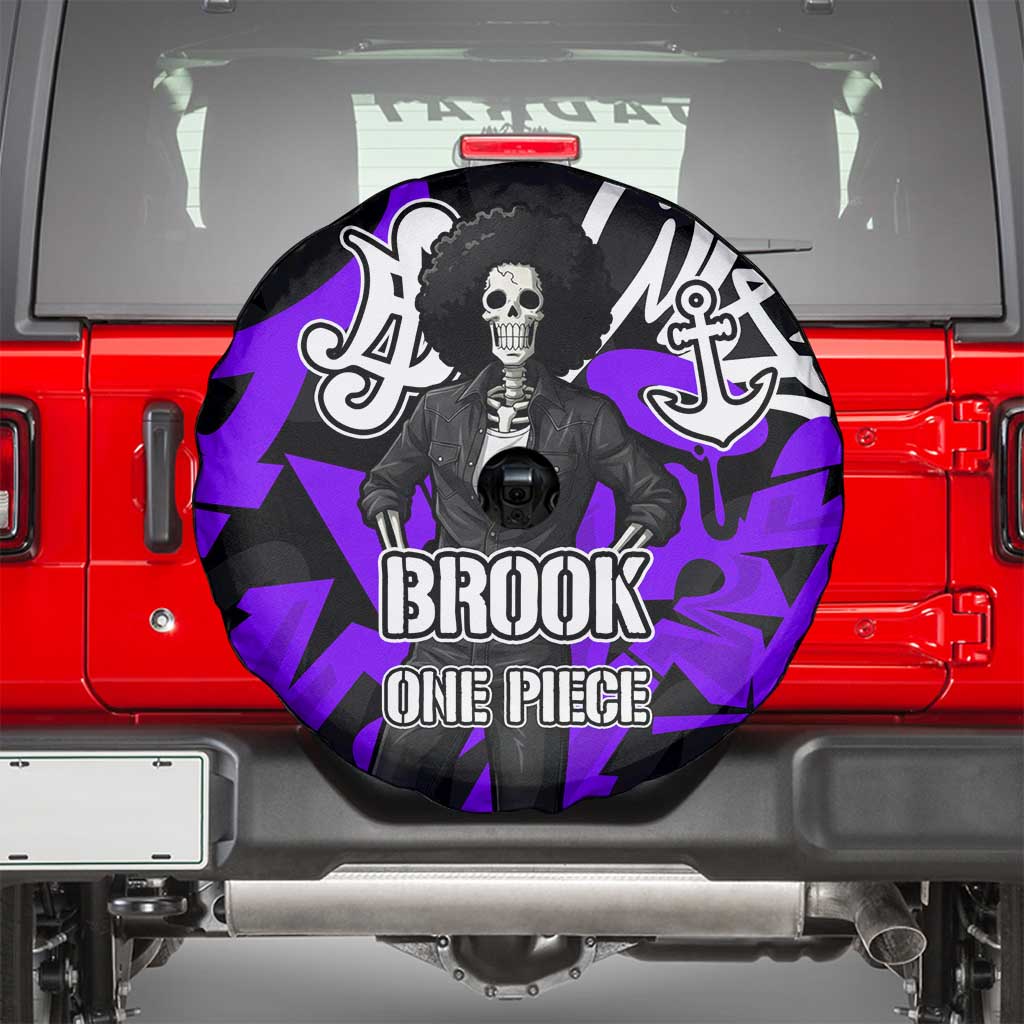 Brook One Piece Spare Tire Cover Graffiti Street Art Anime Collage