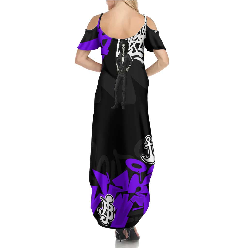 Brook One Piece Summer Maxi Dress Graffiti Street Art Anime Collage