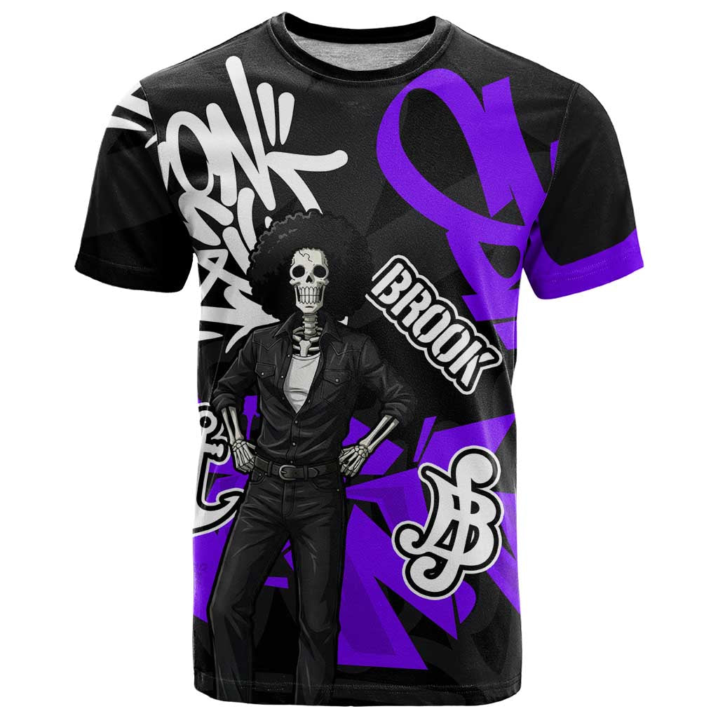 Brook One Piece T Shirt Graffiti Street Art Anime Collage