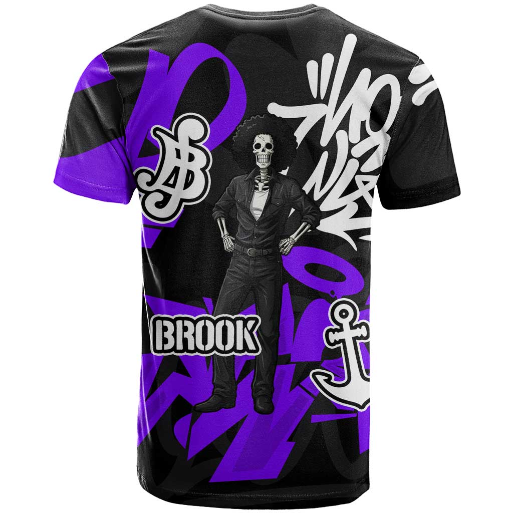 Brook One Piece T Shirt Graffiti Street Art Anime Collage