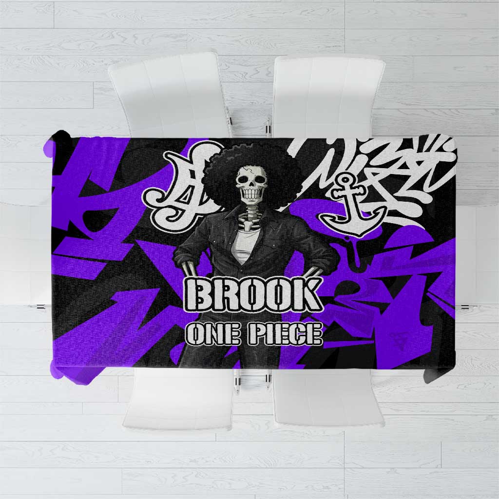 Brook One Piece Tablecloth Graffiti Street Art Anime Collage