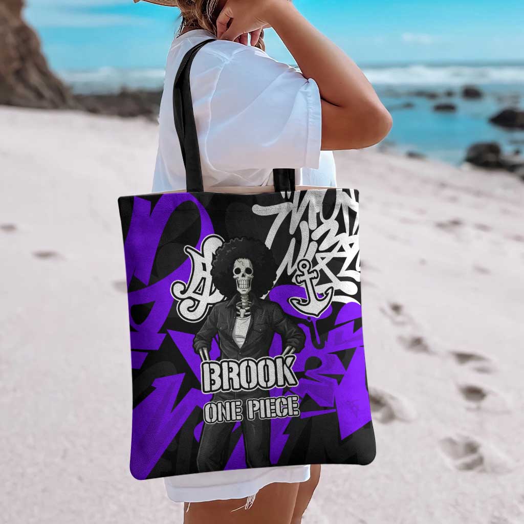 Brook One Piece Tote Bag Graffiti Street Art Anime Collage