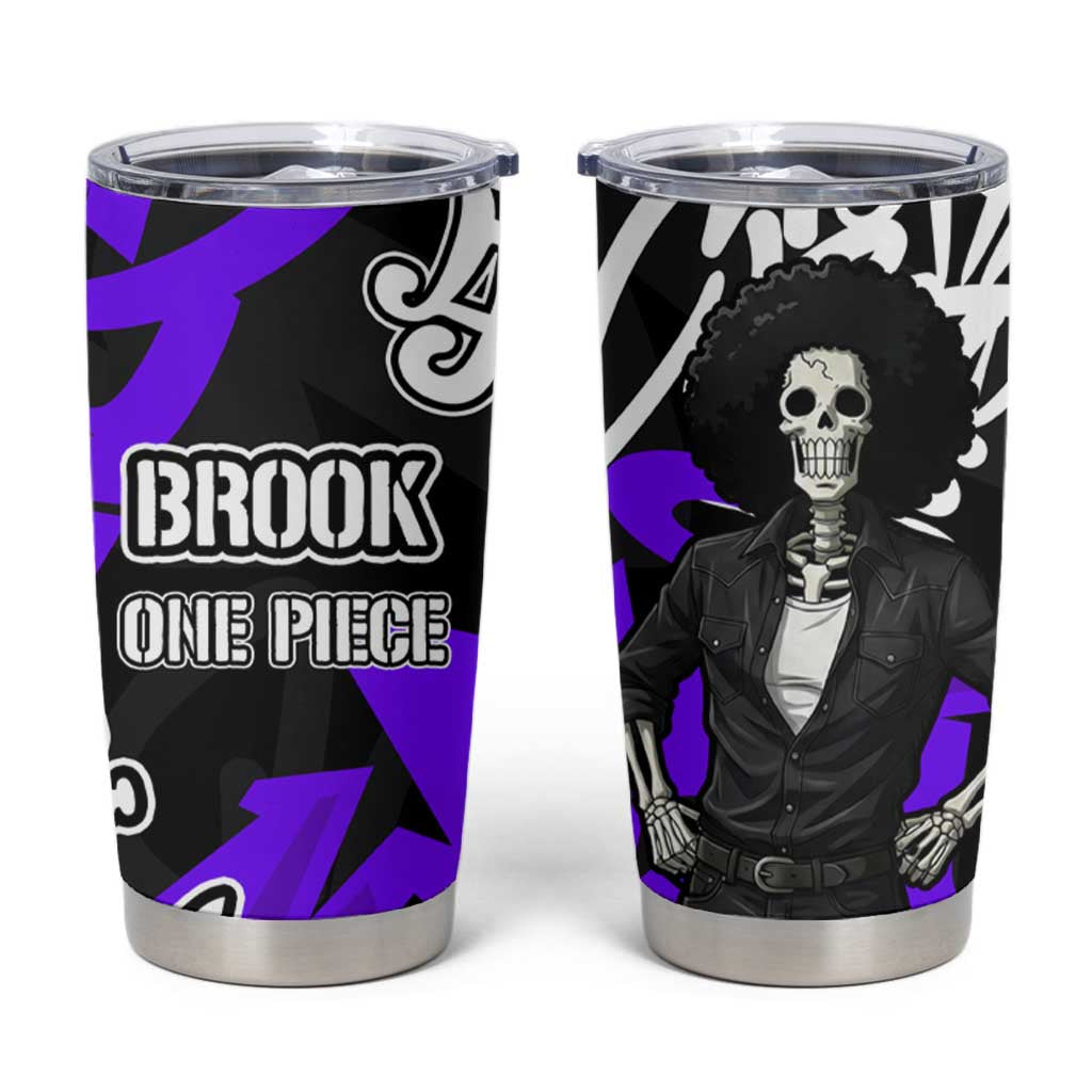 Brook One Piece Tumbler Cup Graffiti Street Art Anime Collage