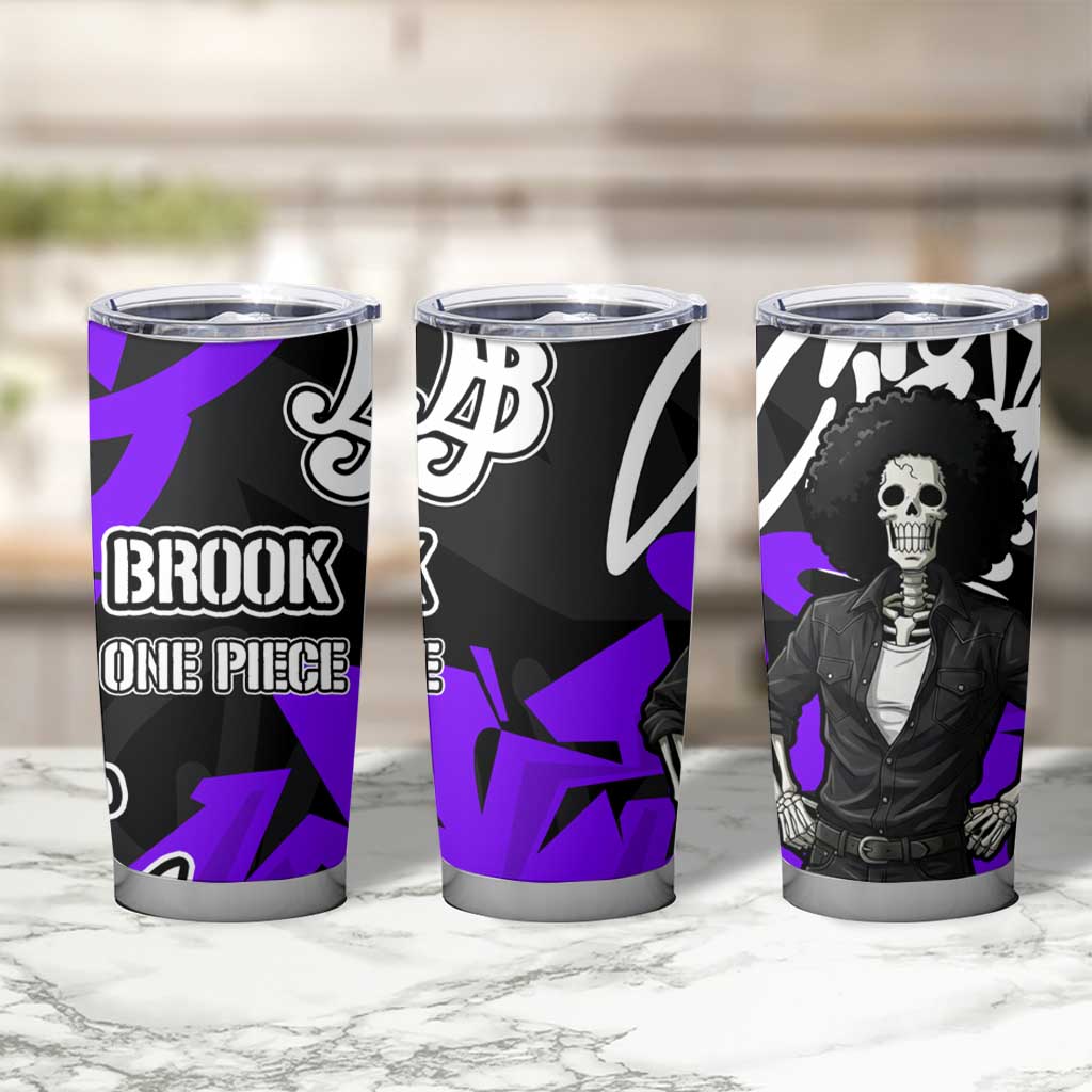 Brook One Piece Tumbler Cup Graffiti Street Art Anime Collage