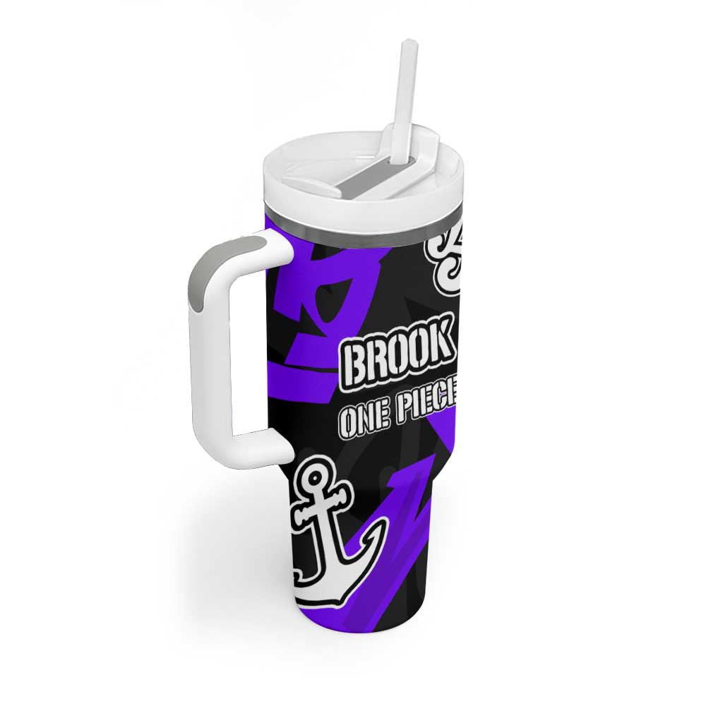 Brook One Piece Tumbler With Handle Graffiti Street Art Anime Collage