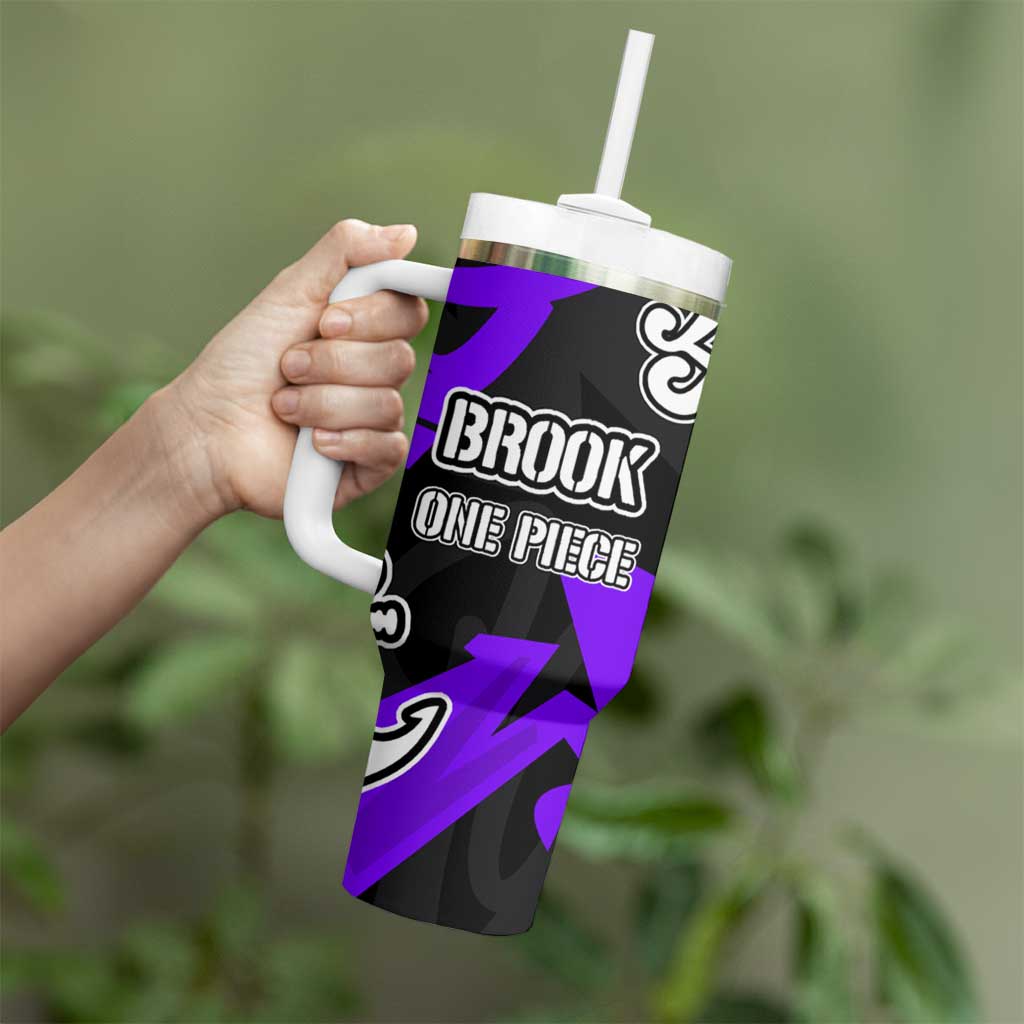 Brook One Piece Tumbler With Handle Graffiti Street Art Anime Collage