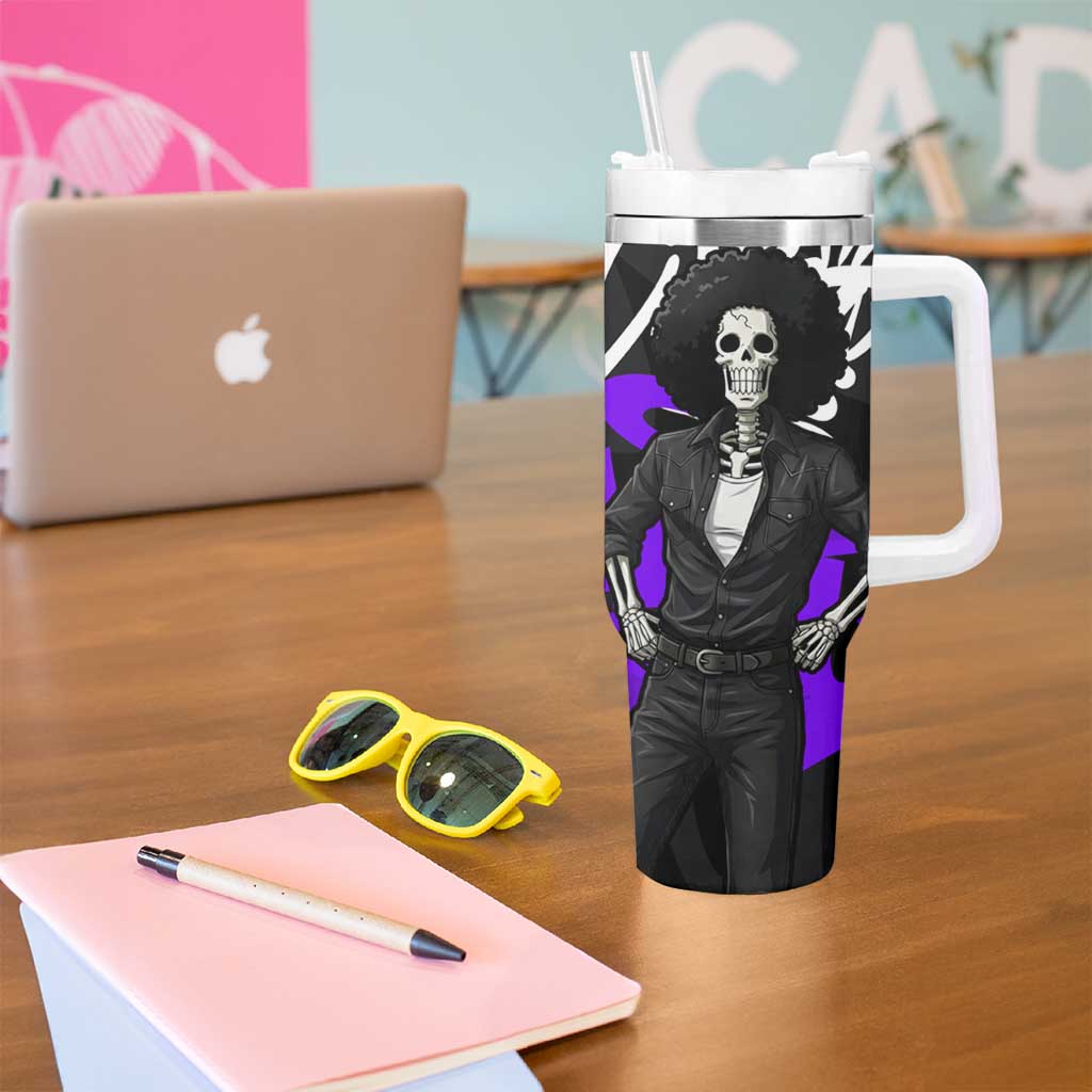 Brook One Piece Tumbler With Handle Graffiti Street Art Anime Collage