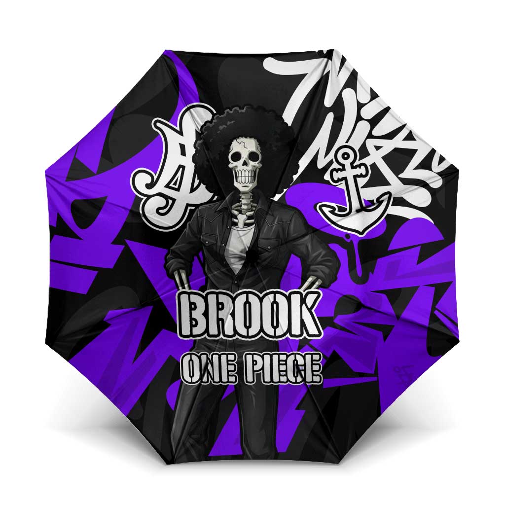Brook One Piece Umbrella Graffiti Street Art Anime Collage