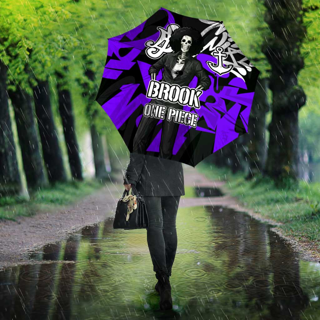 Brook One Piece Umbrella Graffiti Street Art Anime Collage