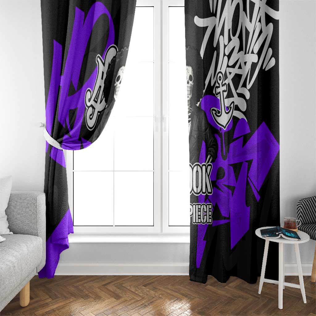 Brook One Piece Window Curtain Graffiti Street Art Anime Collage