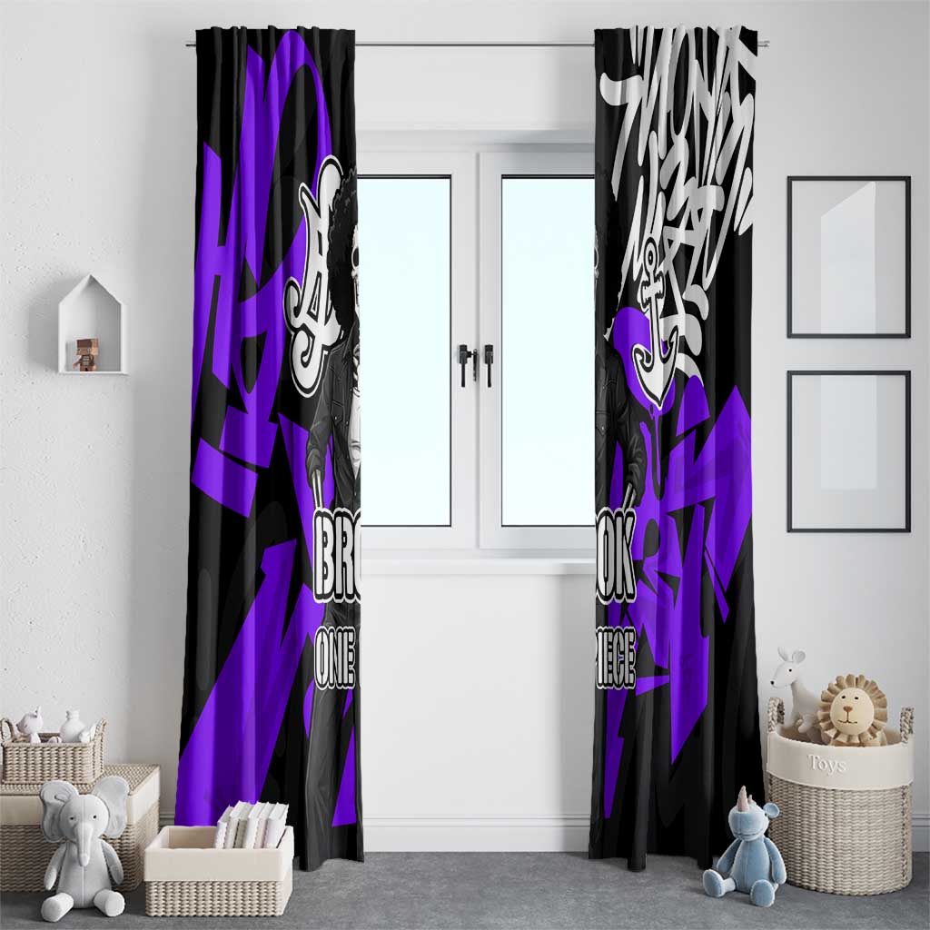 Brook One Piece Window Curtain Graffiti Street Art Anime Collage
