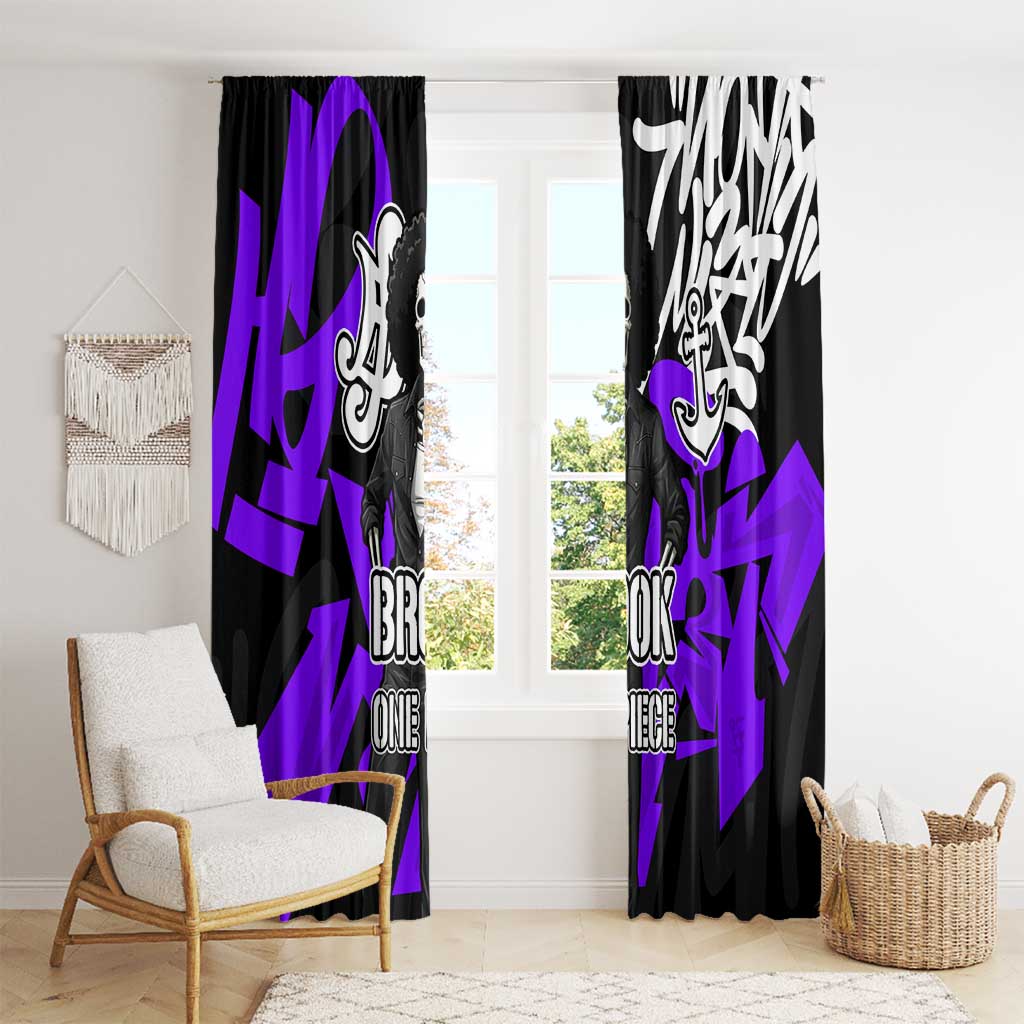 Brook One Piece Window Curtain Graffiti Street Art Anime Collage
