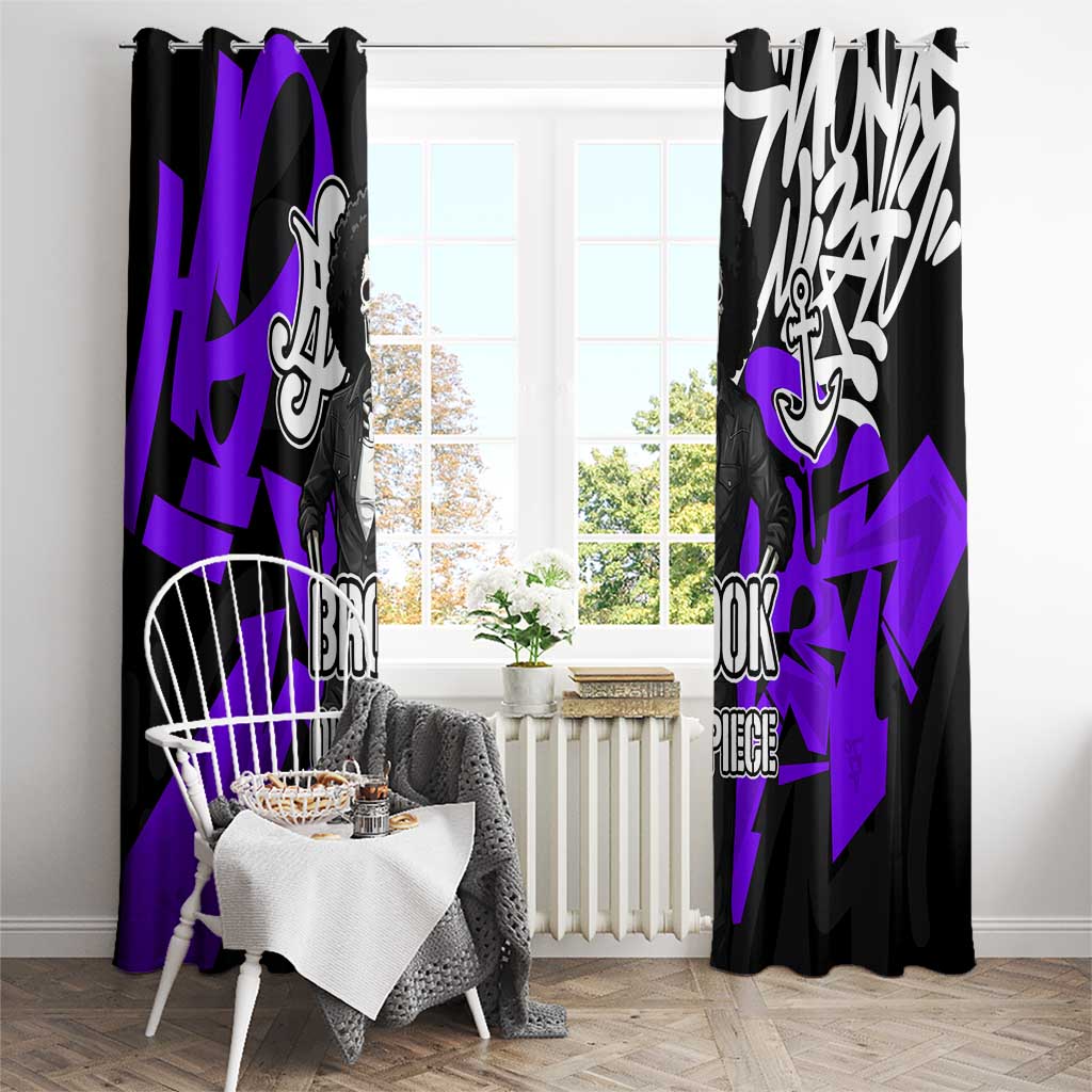 Brook One Piece Window Curtain Graffiti Street Art Anime Collage