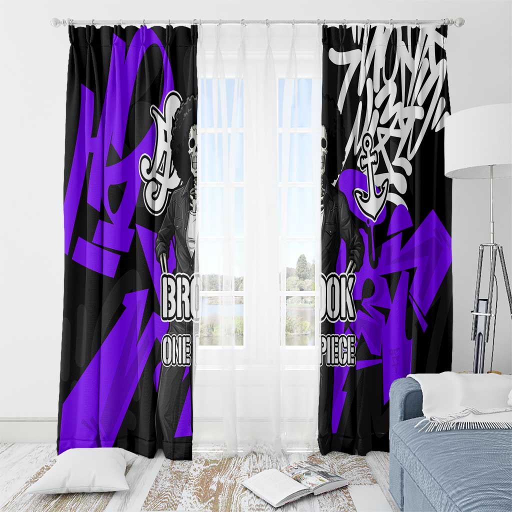 Brook One Piece Window Curtain Graffiti Street Art Anime Collage