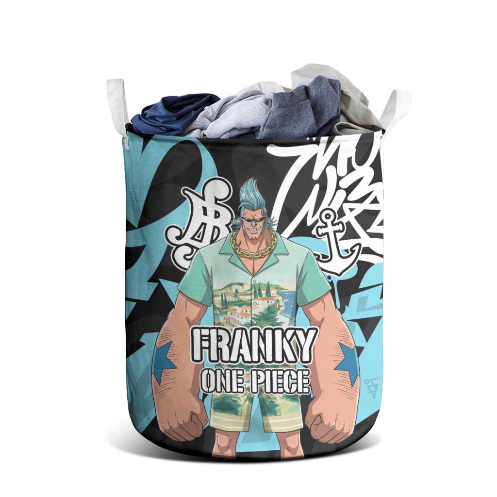 Franky One Piece Laundry Basket Graffiti Street Art Anime Collage