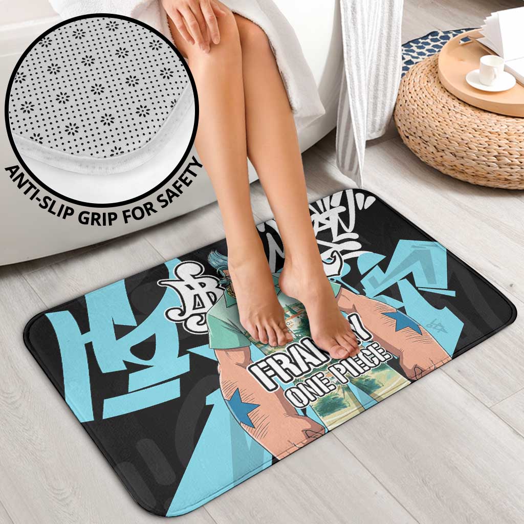 Franky One Piece Bathroom Set Graffiti Street Art Anime Collage