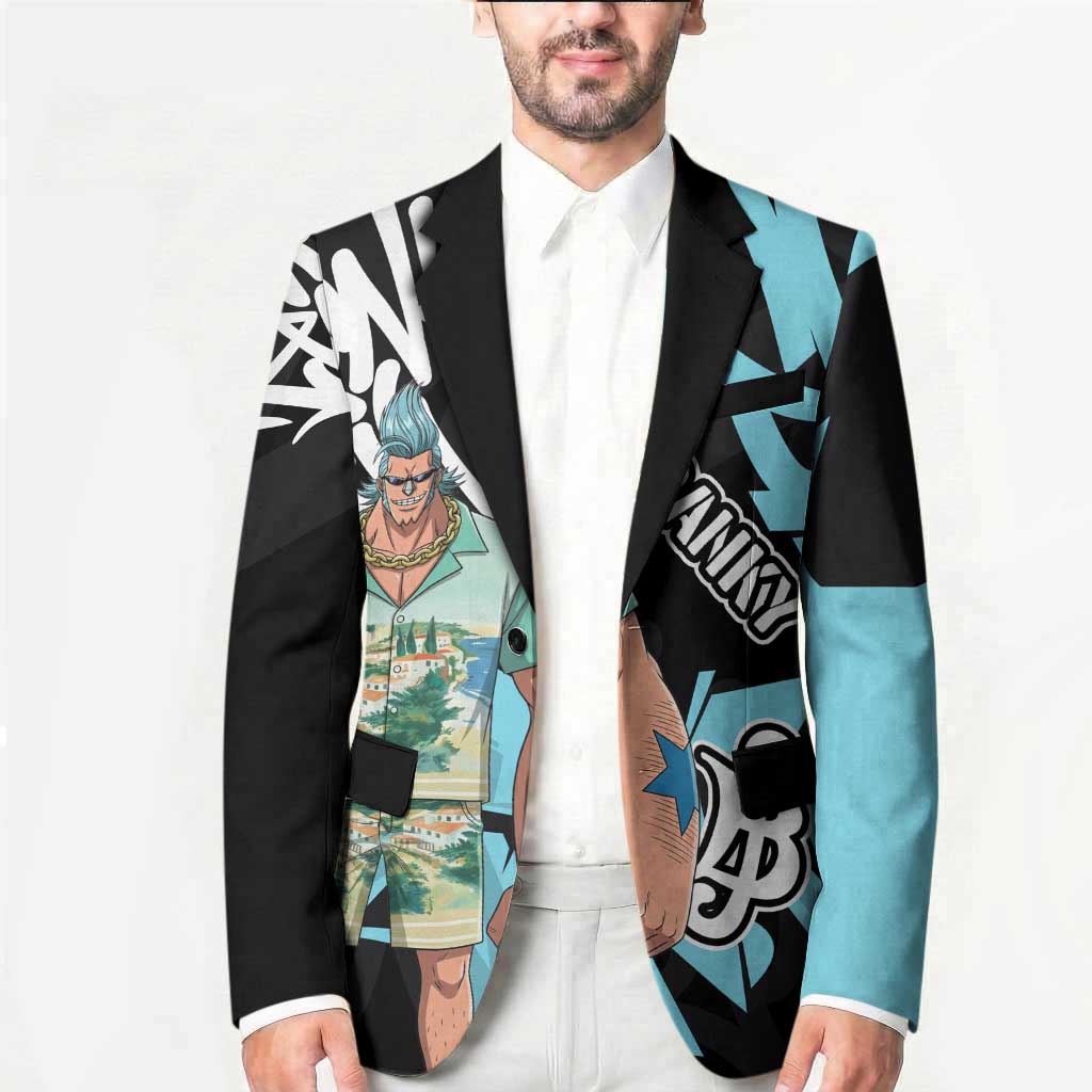 Franky One Piece Blazer Graffiti Street Art Anime Collage