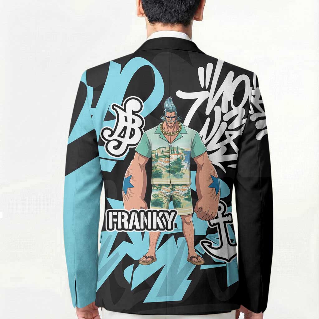 Franky One Piece Blazer Graffiti Street Art Anime Collage