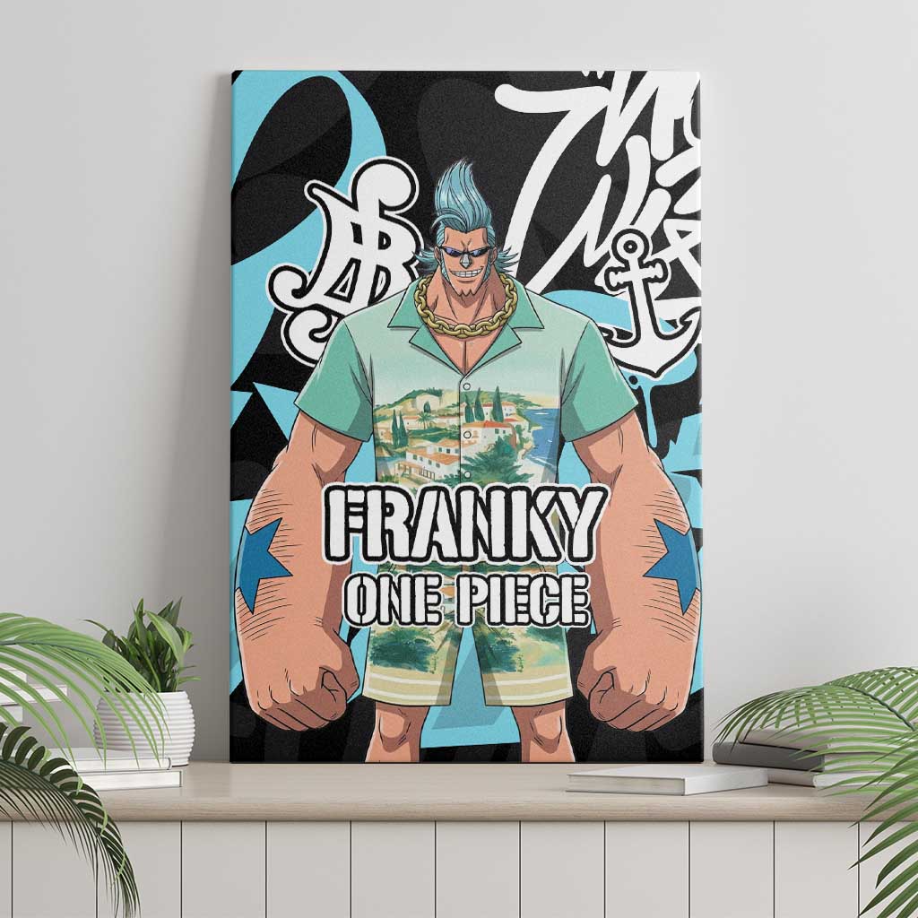 Franky One Piece Canvas Wall Art Graffiti Street Art Anime Collage