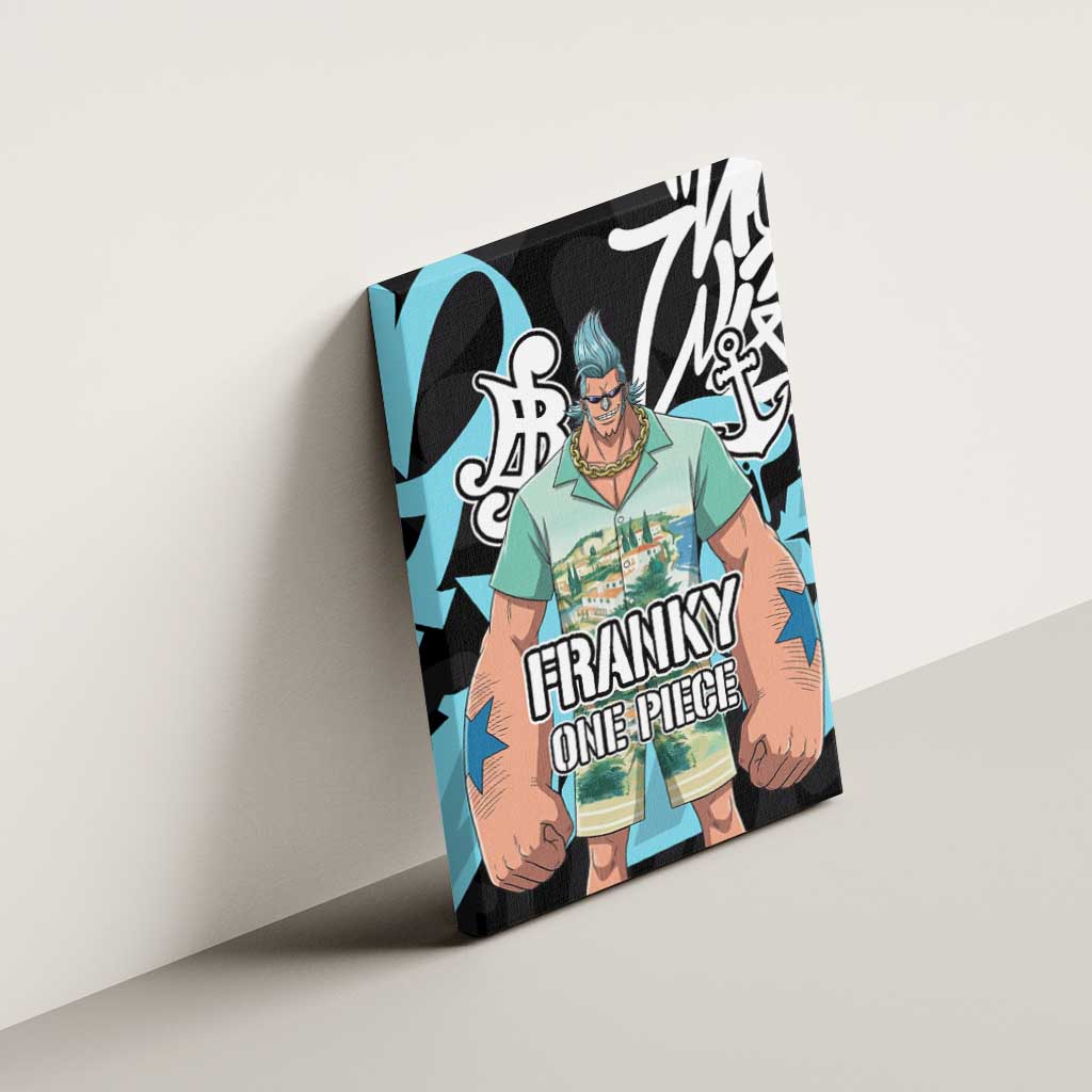 Franky One Piece Canvas Wall Art Graffiti Street Art Anime Collage