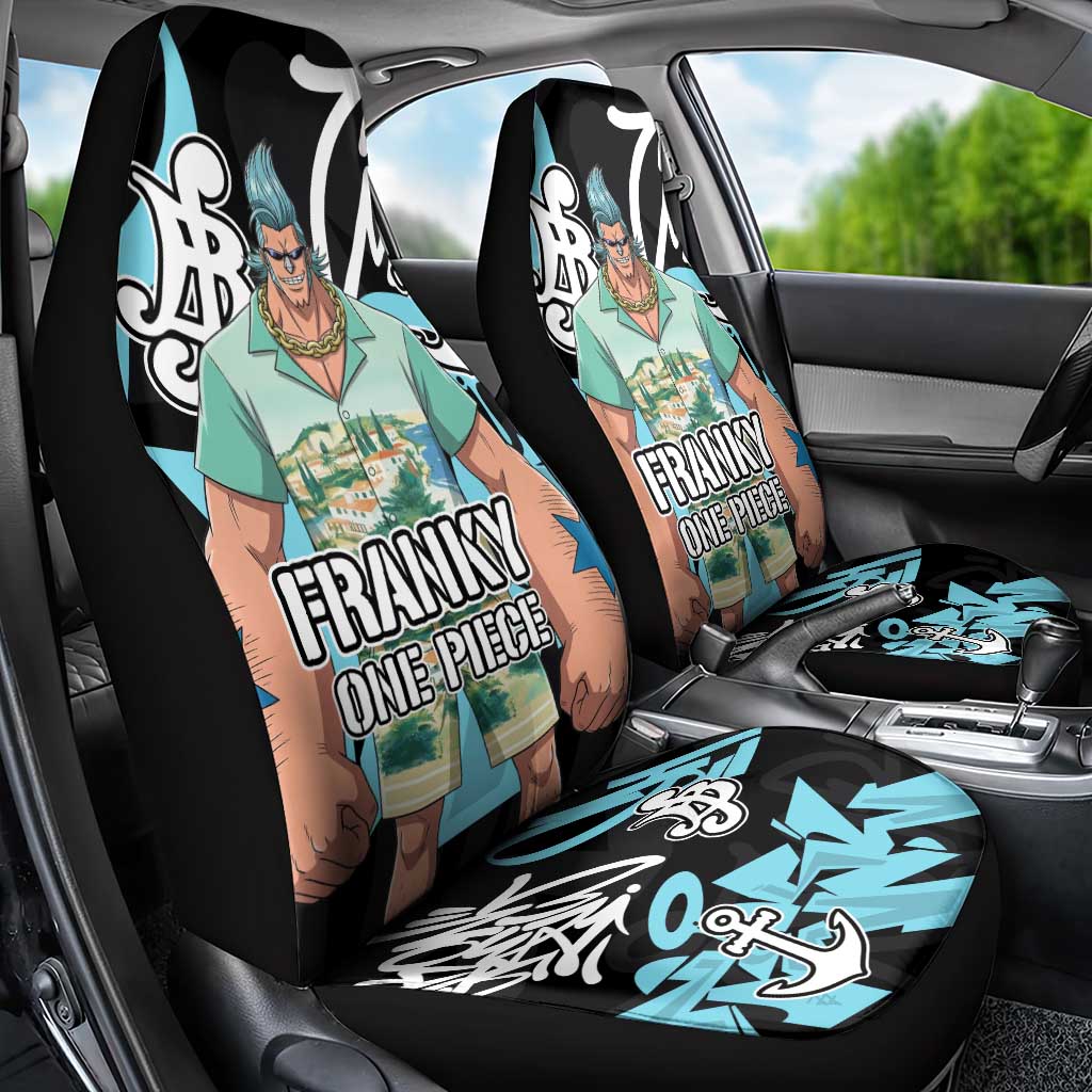 Franky One Piece Car Seat Cover Graffiti Street Art Anime Collage