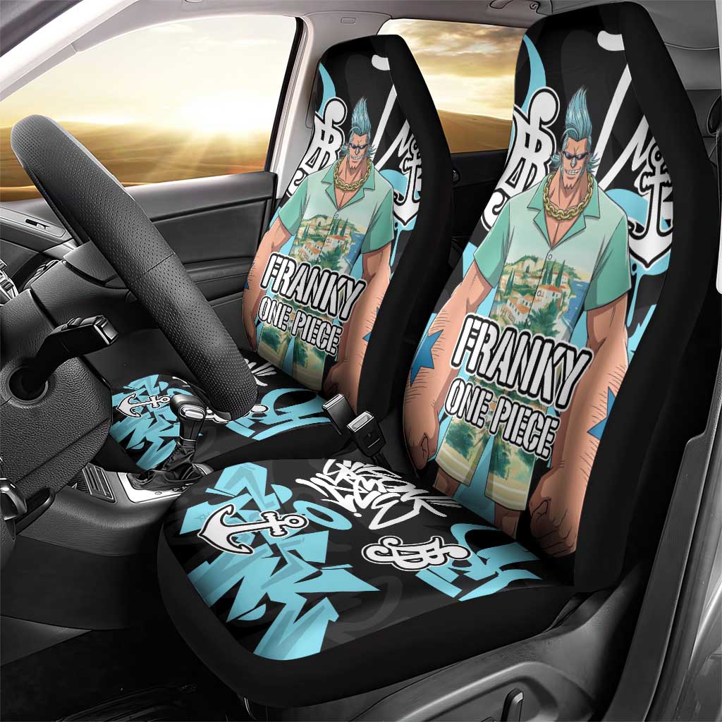 Franky One Piece Car Seat Cover Graffiti Street Art Anime Collage