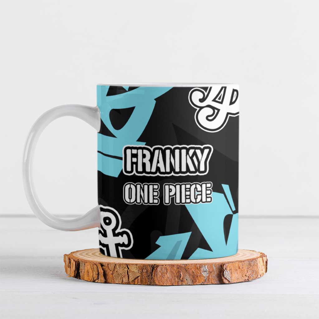 Franky One Piece Ceramic Mug Graffiti Street Art Anime Collage