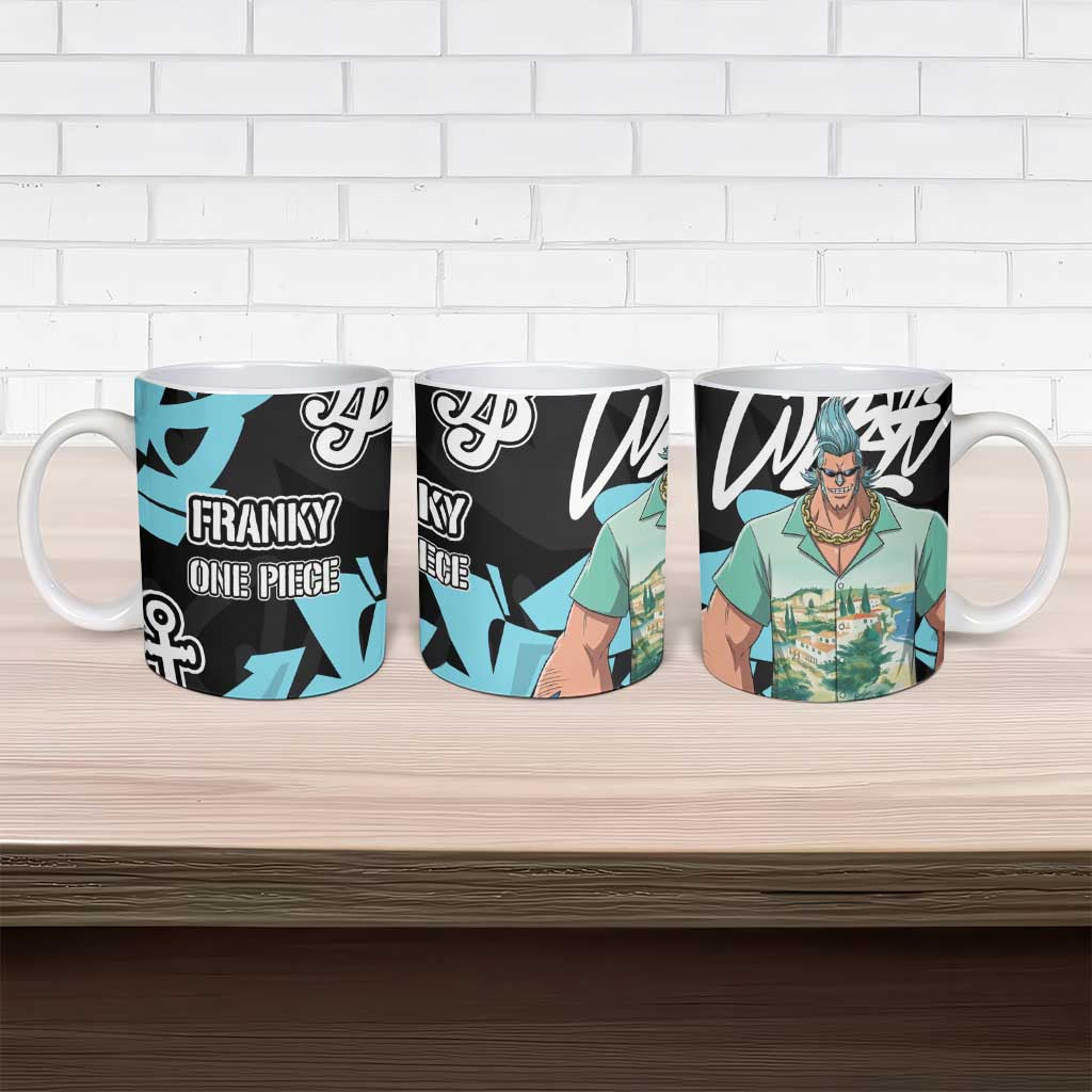 Franky One Piece Ceramic Mug Graffiti Street Art Anime Collage