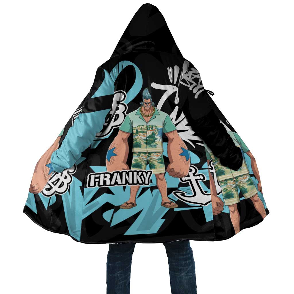 Franky One Piece Cloak Graffiti Street Art Anime Collage