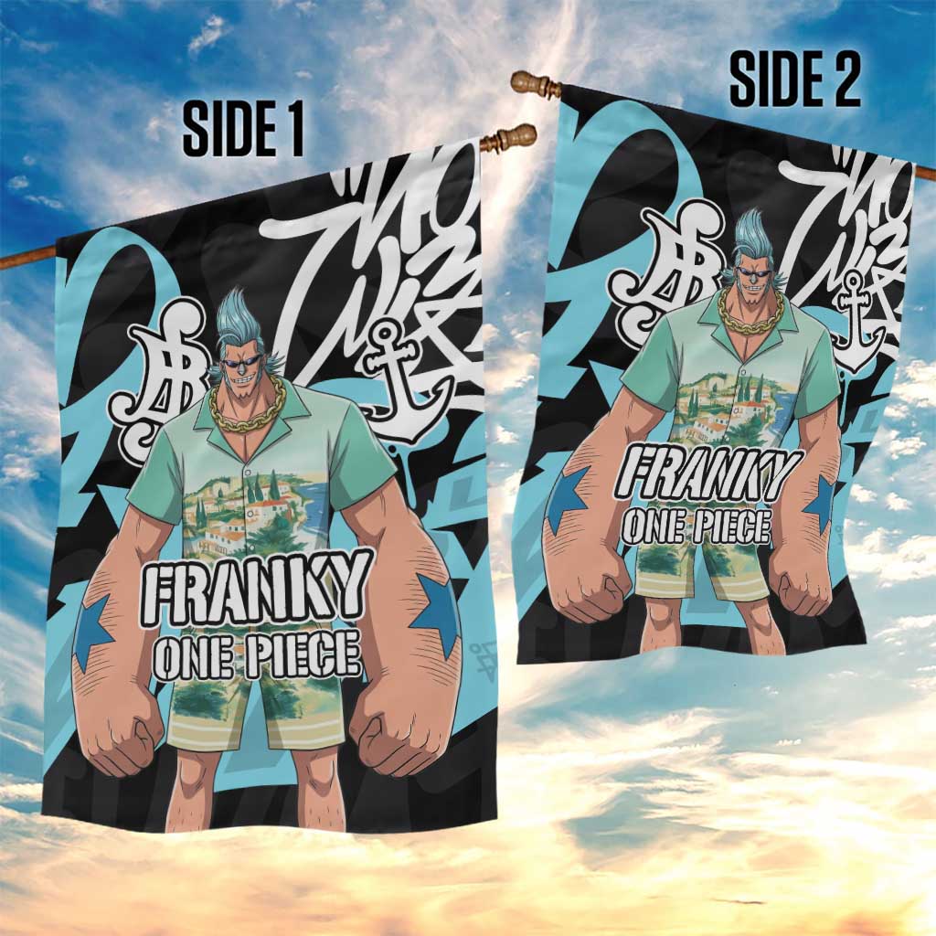 Franky One Piece Garden Flag Graffiti Street Art Anime Collage