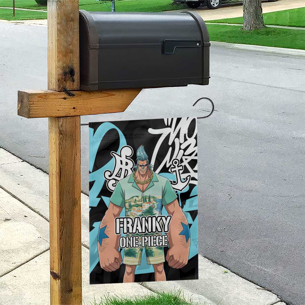 Franky One Piece Garden Flag Graffiti Street Art Anime Collage