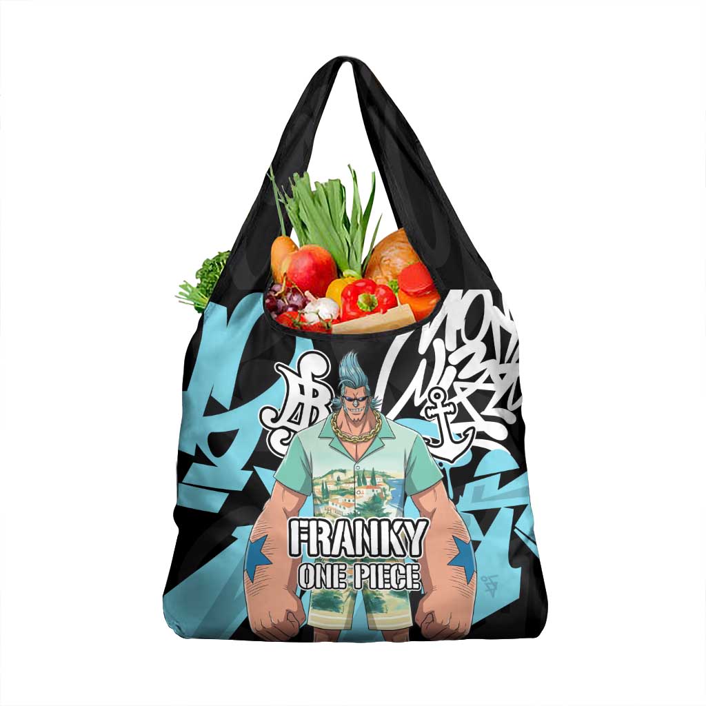 Franky One Piece Grocery Bag Graffiti Street Art Anime Collage