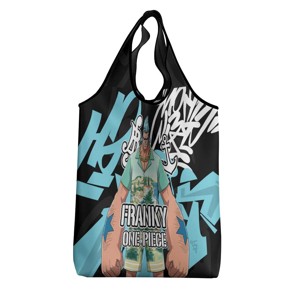 Franky One Piece Grocery Bag Graffiti Street Art Anime Collage