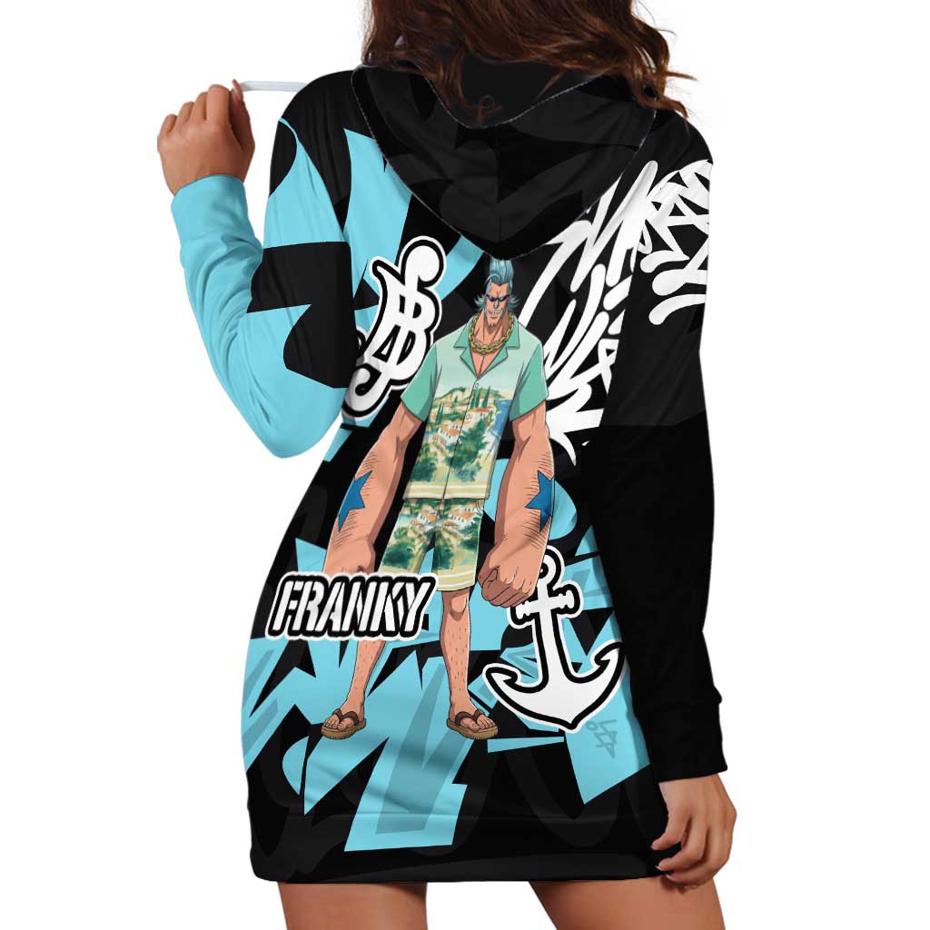 Franky One Piece Hoodie Dress Graffiti Street Art Anime Collage