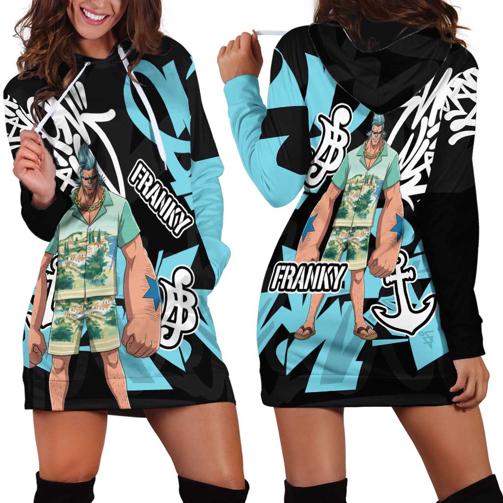 Franky One Piece Hoodie Dress Graffiti Street Art Anime Collage