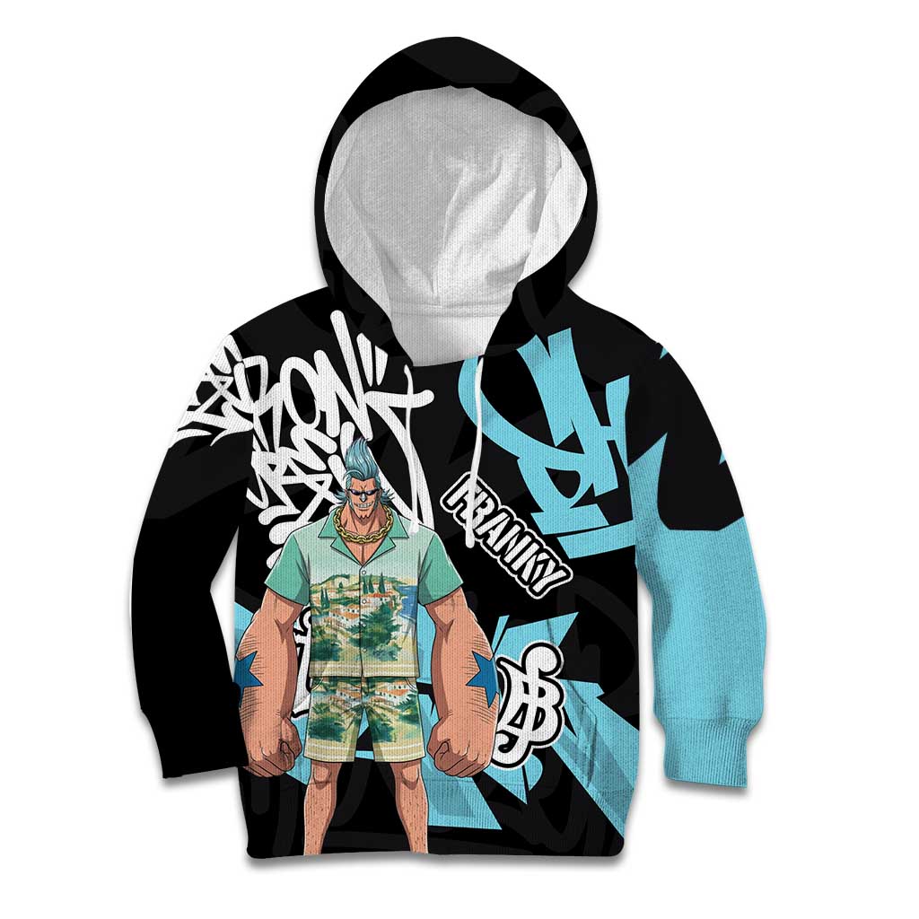 Franky One Piece Kid Hoodie Graffiti Street Art Anime Collage