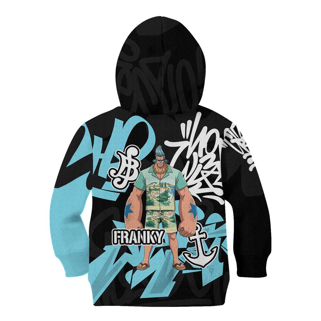 Franky One Piece Kid Hoodie Graffiti Street Art Anime Collage