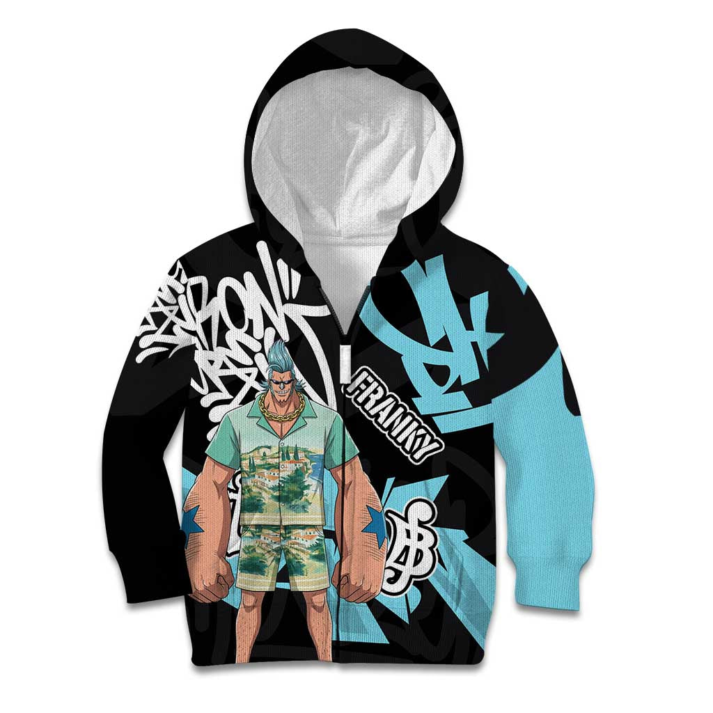 Franky One Piece Kid Hoodie Graffiti Street Art Anime Collage