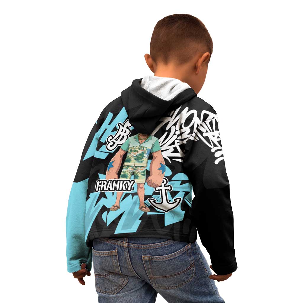 Franky One Piece Kid Hoodie Graffiti Street Art Anime Collage