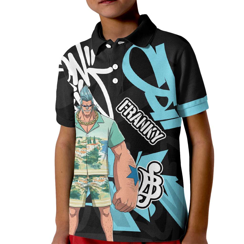 Franky One Piece Kid Polo Shirt Graffiti Street Art Anime Collage