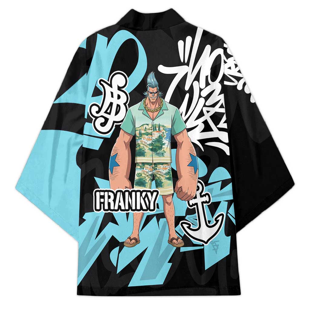 Franky One Piece Kimono Graffiti Street Art Anime Collage