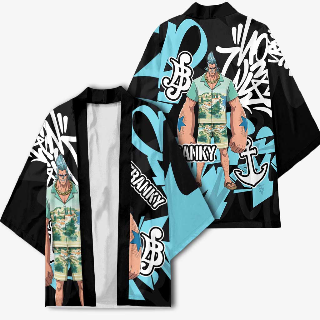 Franky One Piece Kimono Graffiti Street Art Anime Collage