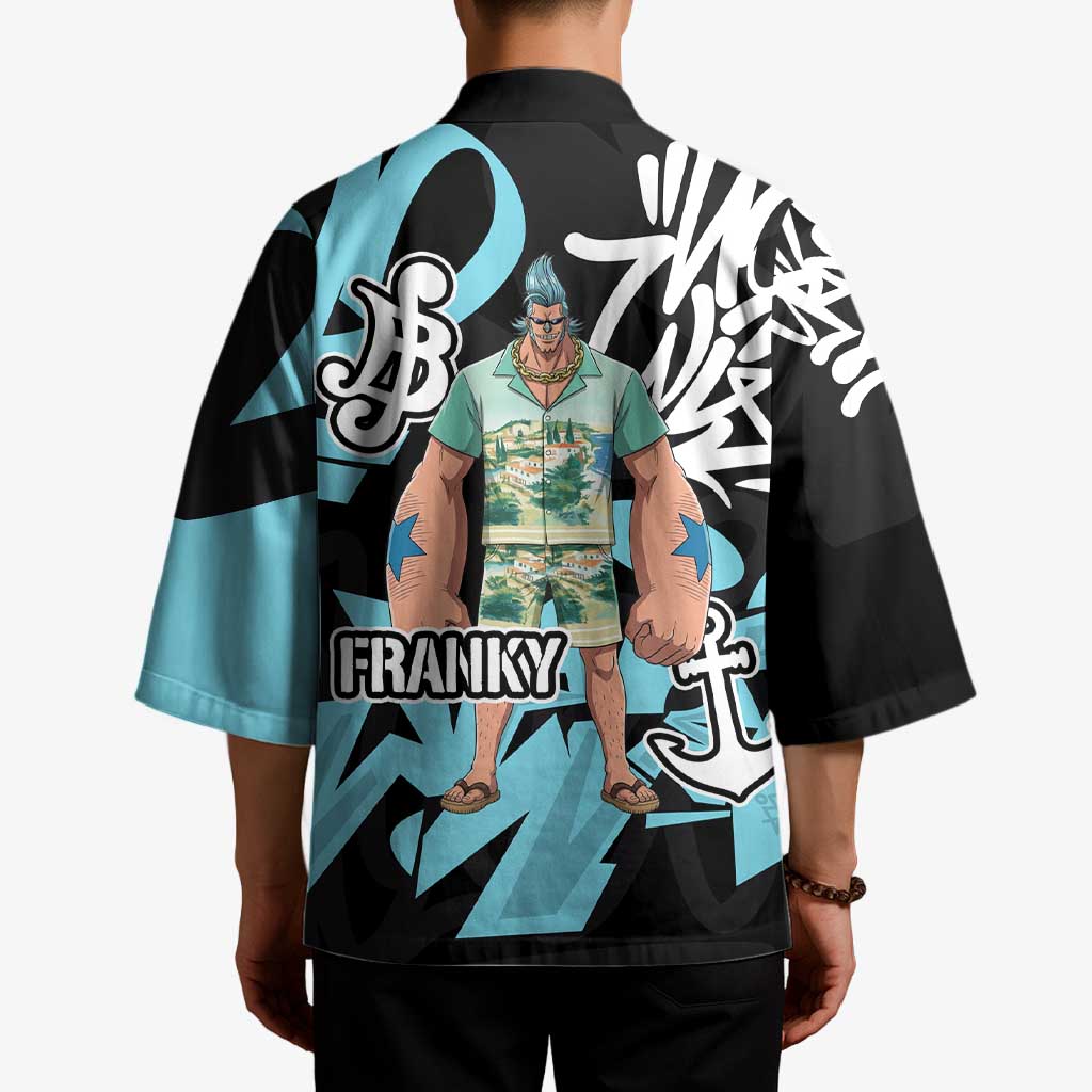 Franky One Piece Kimono Graffiti Street Art Anime Collage