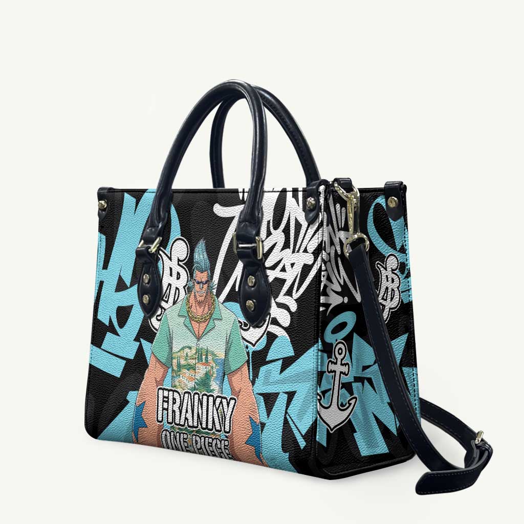 Franky One Piece Leather Bag Graffiti Street Art Anime Collage