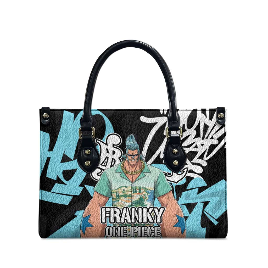 Franky One Piece Leather Bag Graffiti Street Art Anime Collage