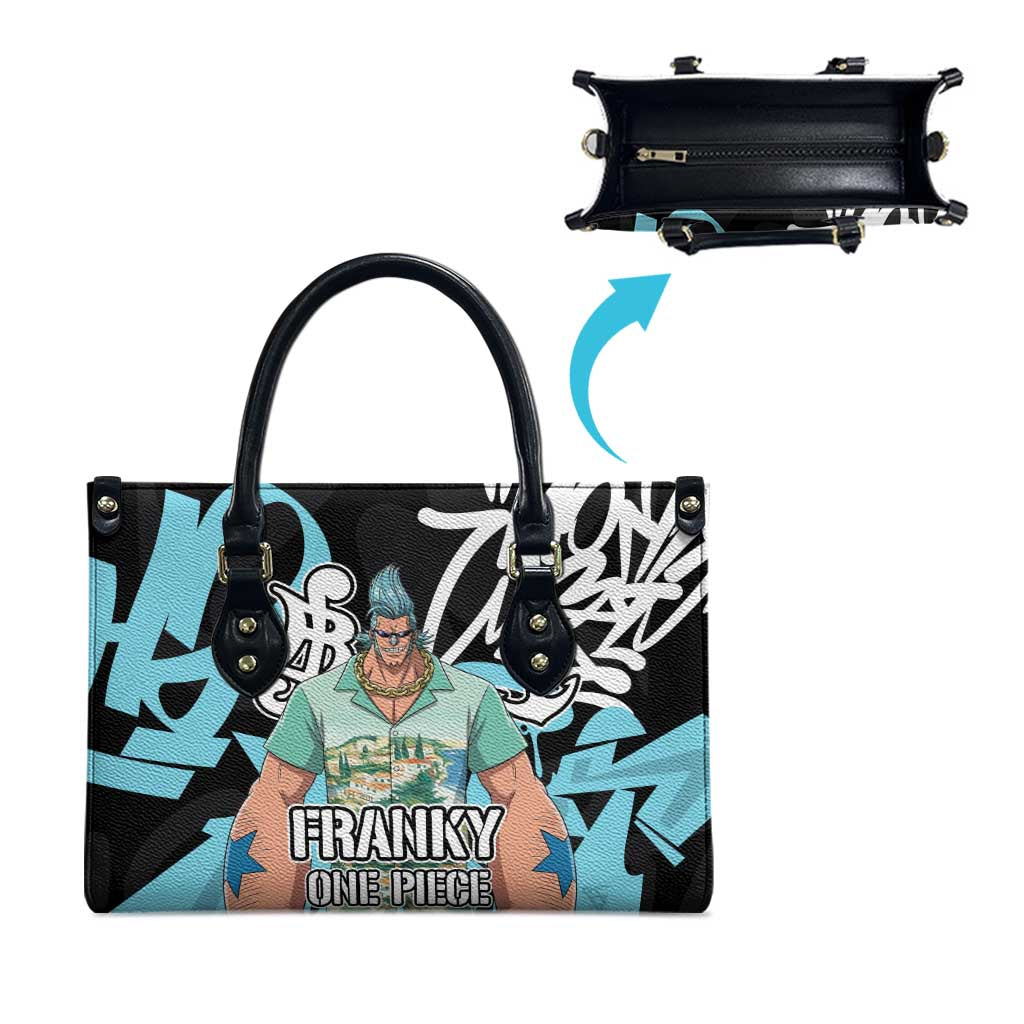 Franky One Piece Leather Bag Graffiti Street Art Anime Collage